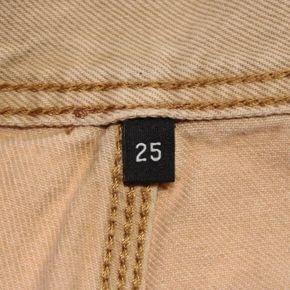Re/Done NWD Denim Jeans Size 25 US Utility Loose in Washed Khaki Tan